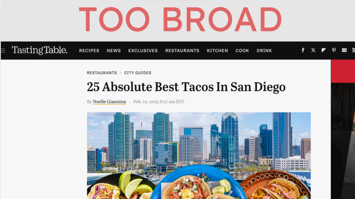 too broad - 25 absoluate best tacos