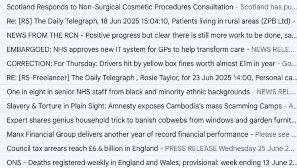 rosie taylors inbox