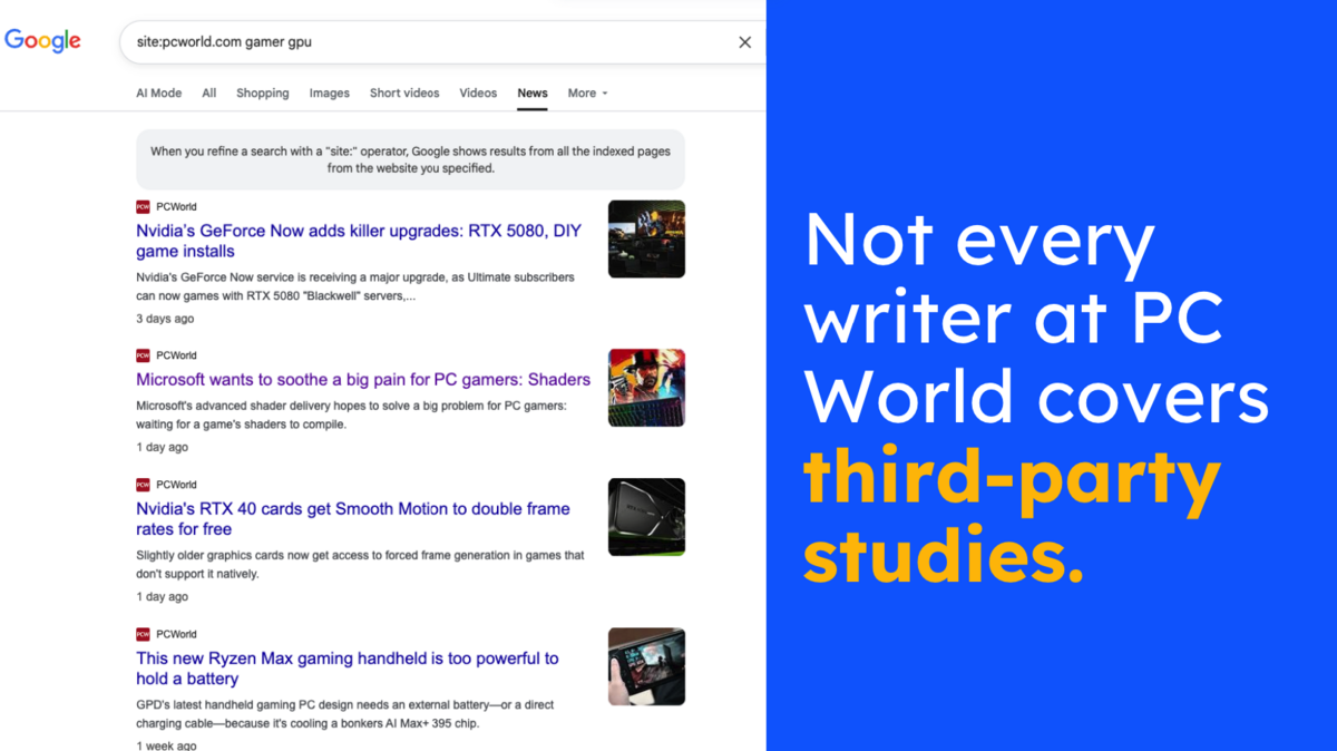 pc world - not every write covers third party studies